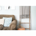 6 Step Rustic Weathered Grey Wood Ladder Shelf
