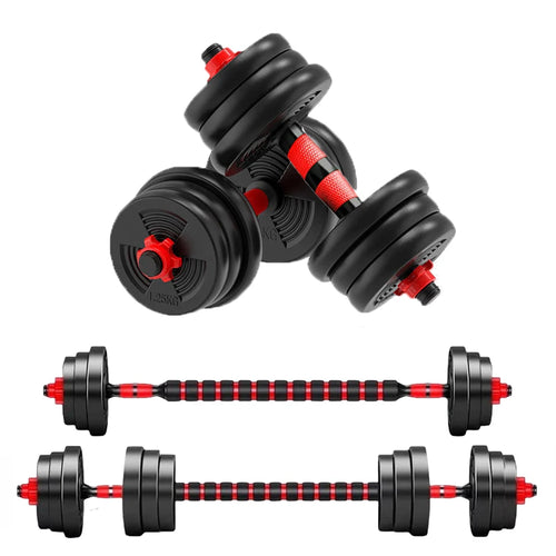 5-44lbs Adjustable Dumbbell to Barbell Set, Anti-Slip Grip, Versatile