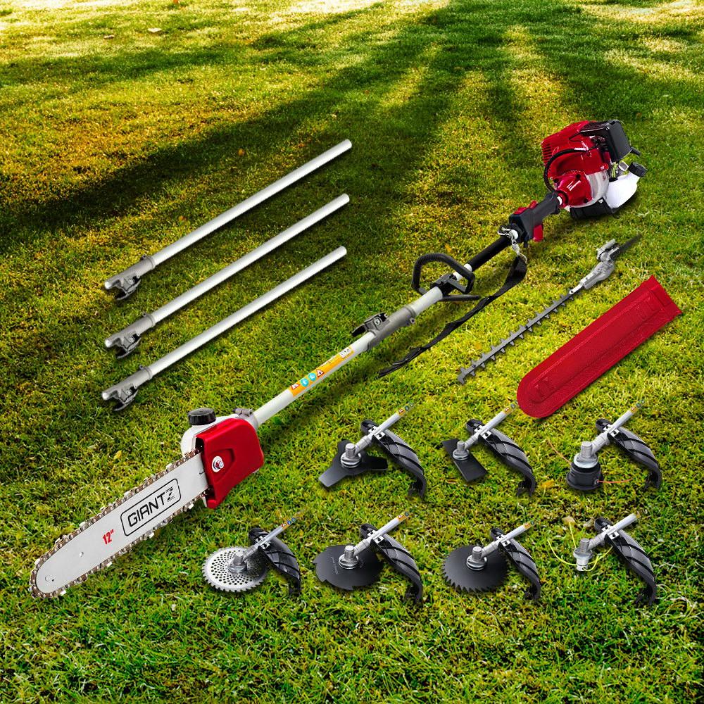 Giantz 4 Stroke Pole Chainsaw Petrol Hedge Trimmer Tree Pruner 12'' 9