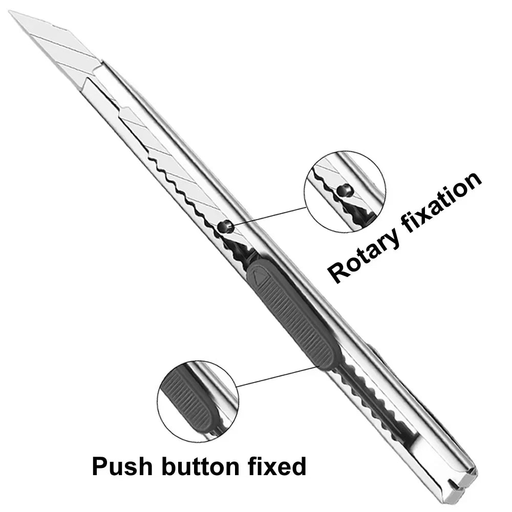 1/5/10Pcs Utility Knife Stainless Steel Paper Cut Box Cutter Tools Kit