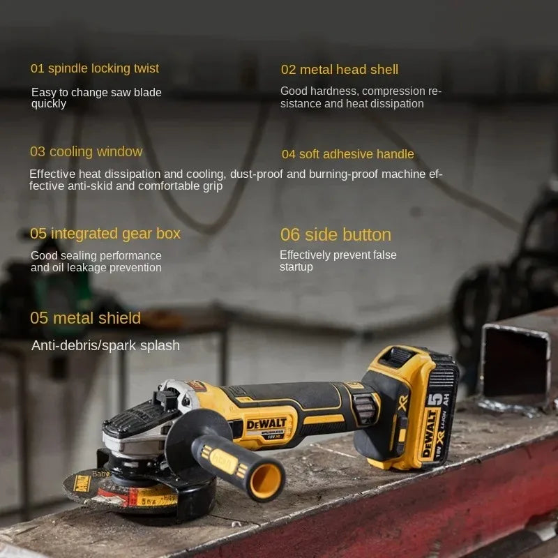 DEWALT DCG405 125mm flat head angle grinder bare machine tool cutting