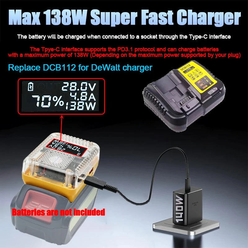 Lithium Battery Case Adapter For Makita 18V For DeWalt 20V For Bosch