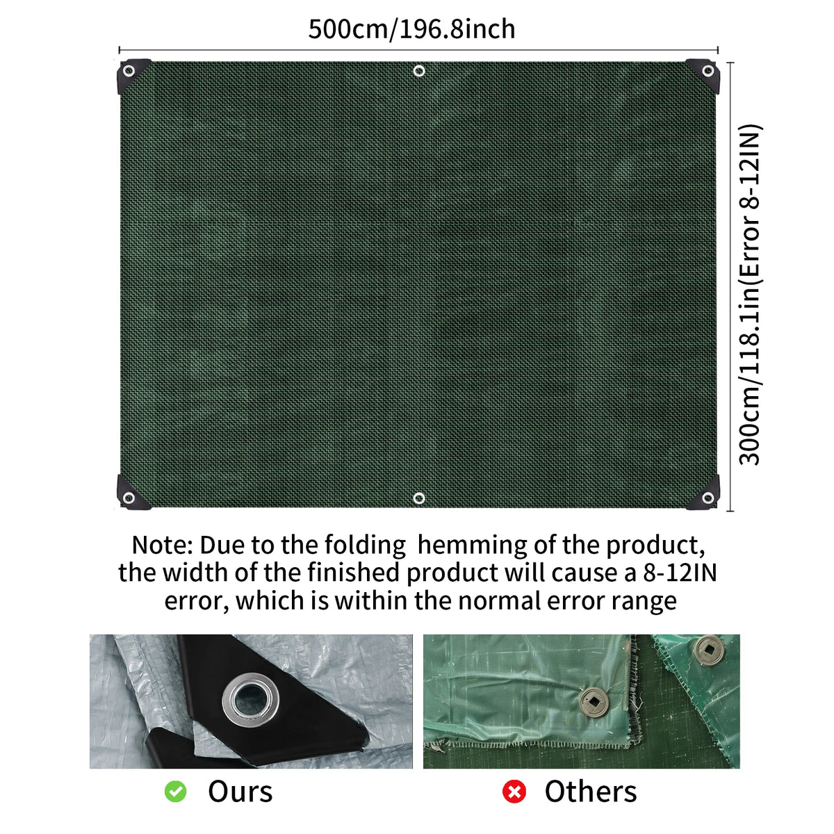 Tarpaulin Waterproof Canopy Heavy Duty Tarp Sheet Cover with Grommet