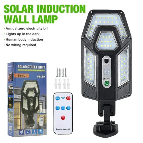 Powerful LED Solar Outdoor Led Courtyard Wall Lamp Rechargeable Human