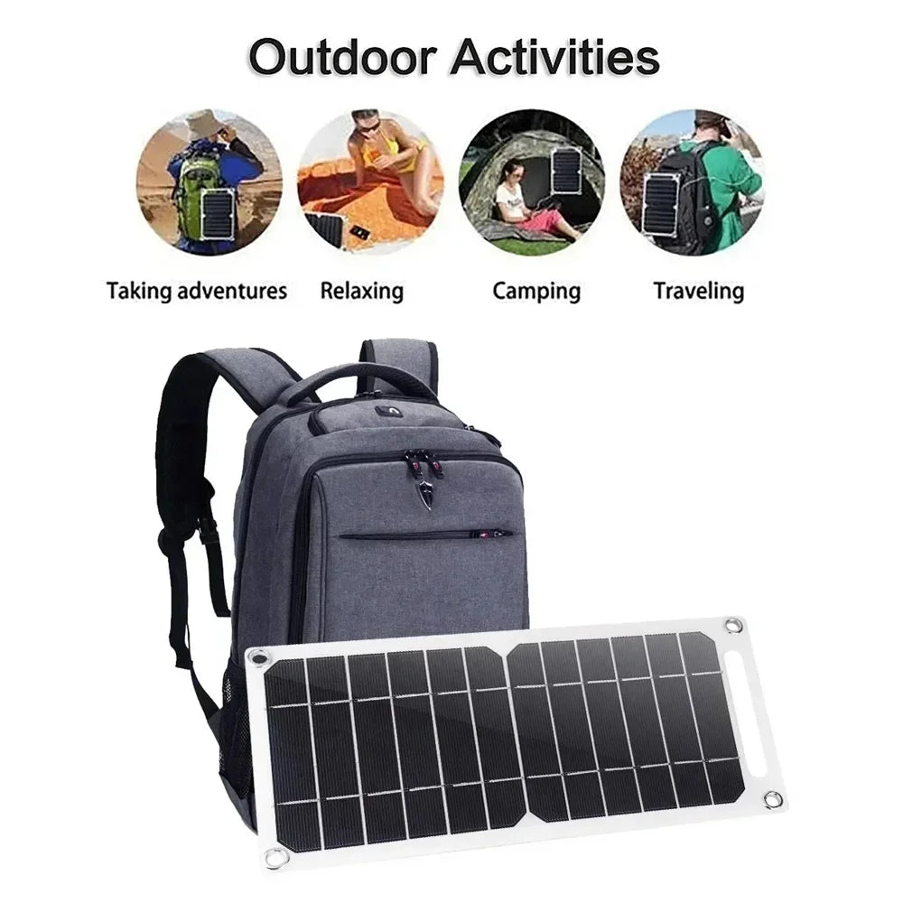 5V 5-35W Portable Solar Panel USB Charger for Phone Power Bank Outdoor