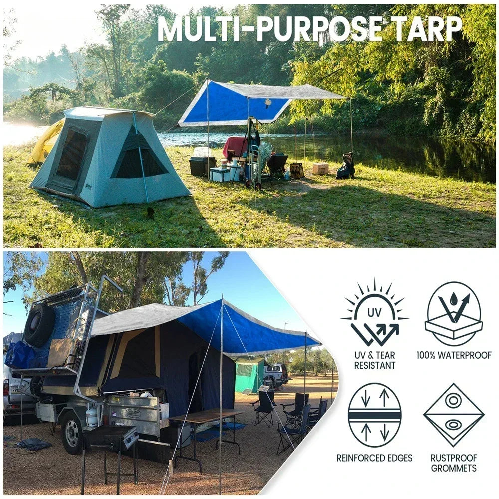 Tarpaulin Waterproof Canopy Heavy Duty Tarp Sheet Cover with Grommet