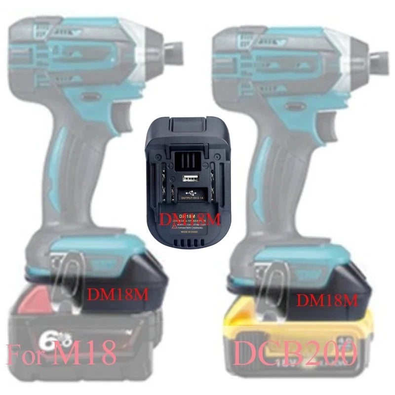DM18M Converter Adapter For Milwaukee For M18 For Dewalt 20V Li-ion
