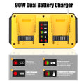 90W Fast Dual Battery Charger Replacement for Dewalt 18V 20V Lithium