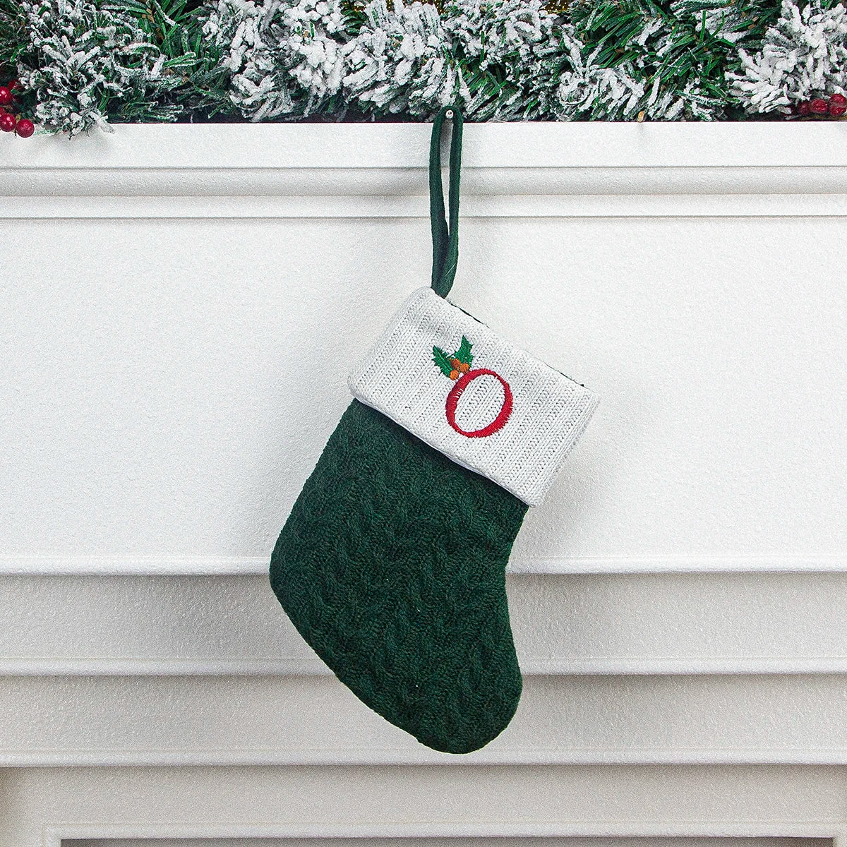 Christmas stocking festival decorations, green 26-letter Christmas tree pendant gift bag socks hotel party supplies hanger