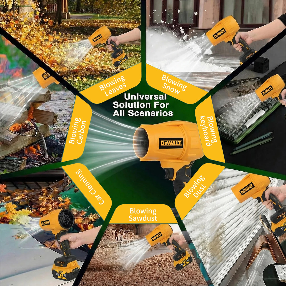 DEWALT D317 20V Cordless Leaf Blower - High-Speed Handheld Jet Fan Air