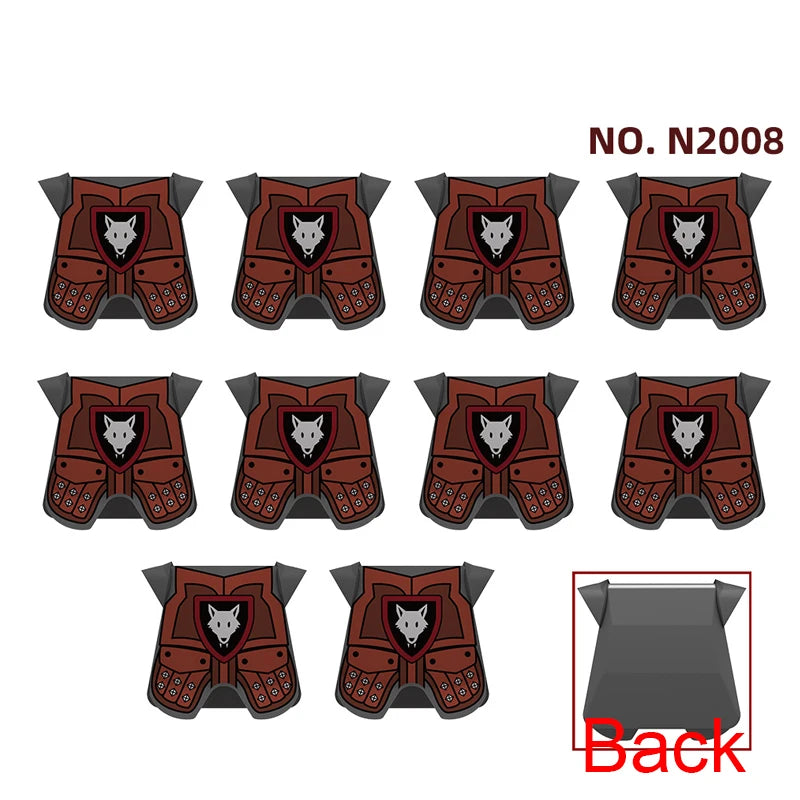 Medieval Weapons Accessories Building Blocks Solider Castle Knight Legion Red Lion Black Eagle Armor Cloak Shield Dragon Bricks