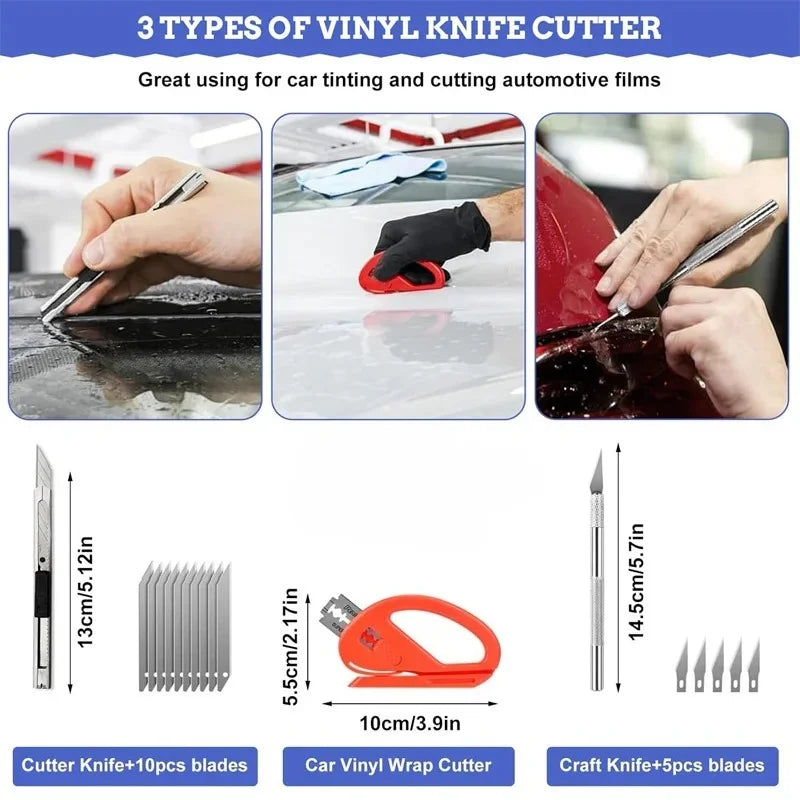 Professional Vinyl Wrapping Tools Felt Squeegee Wrap Stick Utility