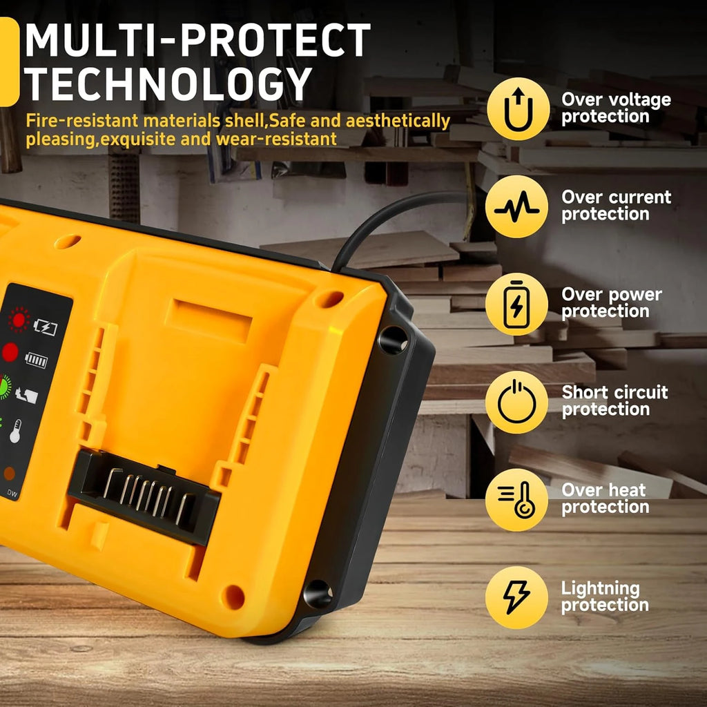 90W Fast Dual Battery Charger Replacement for Dewalt 18V 20V Lithium