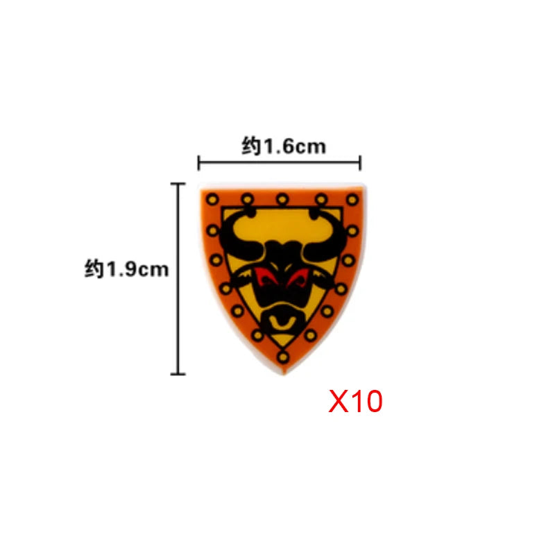 Medieval Weapons Accessories Building Blocks Solider Castle Knight Legion Red Lion Black Eagle Armor Cloak Shield Dragon Bricks