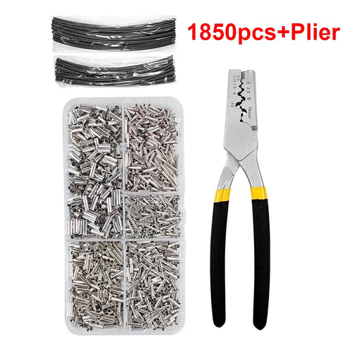 970pcs Copper Connecting Pipe Wire Joint Small Copper Tube Terminal