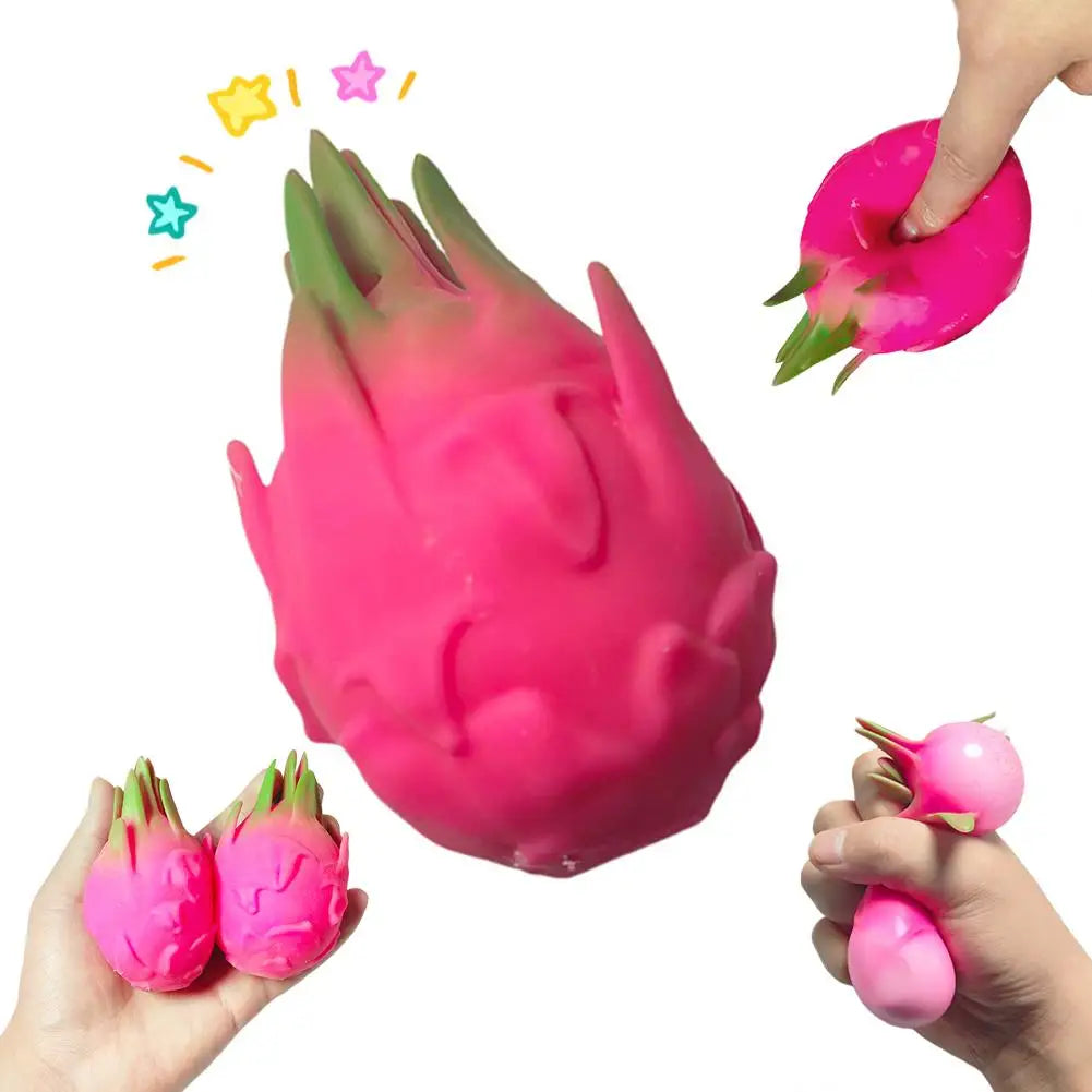 Dragon Fruit Squish bal geschenk Squishy Squeeze Stress Reliever Fidget sensorisch speelgoed Simulatie Fruit Food, Squeeze Balls