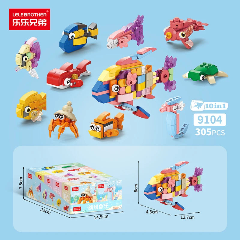 Lele Brothers 10-in- Special Firefighting Cloud Ladder Assembly Model Boys Building Blocks Puzzle Toy Educational Logic Trai...