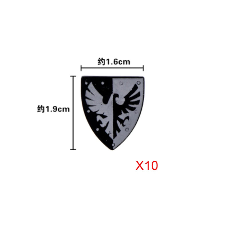 Medieval Weapons Accessories Building Blocks Solider Castle Knight Legion Red Lion Black Eagle Armor Cloak Shield Dragon Bricks