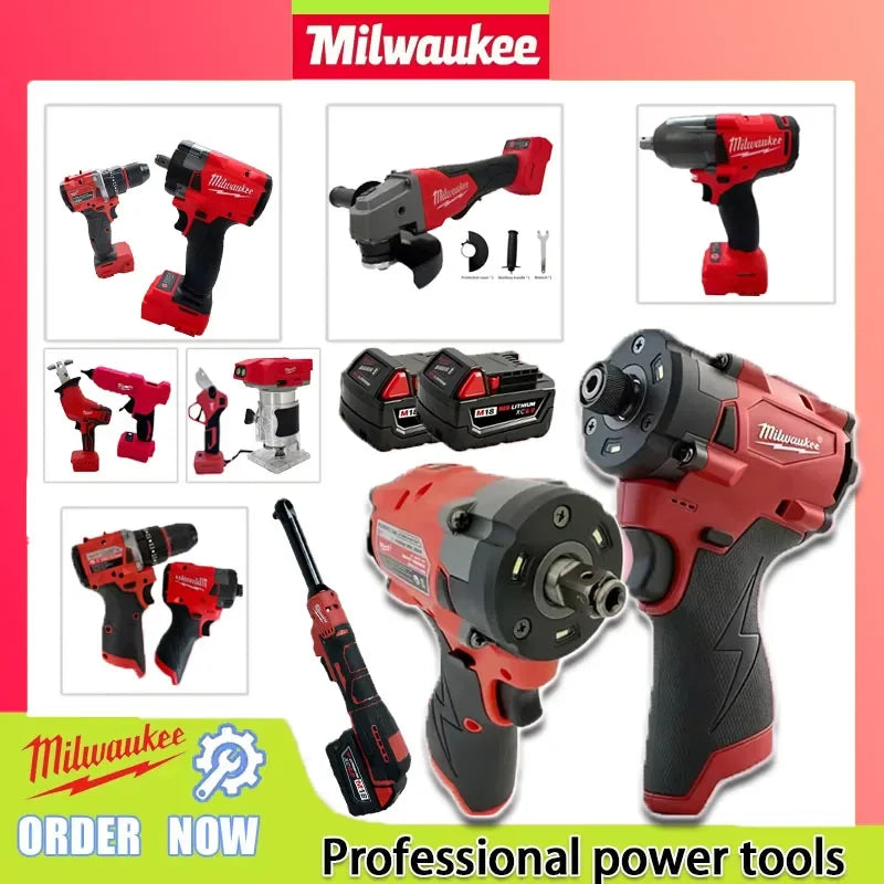 Milwaukee Tools Such as Rangefinders, Angle Grinders, Electric