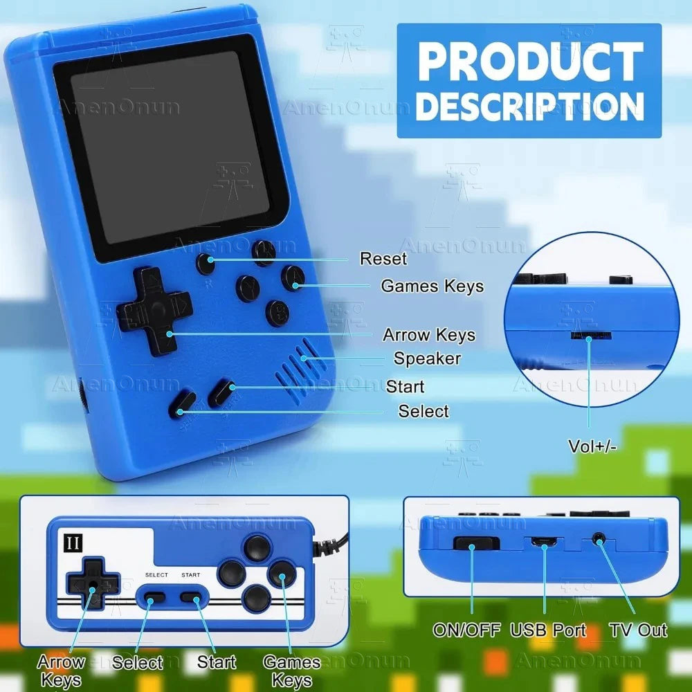 400 Games Handheld Game Players with Gamepad Controller Classic FC Emulator Retro Mini Two Players Portable Video Gaming Console