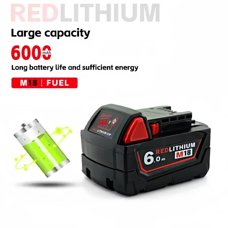 100% New Milwaukee M18 6.0Ah High Output Battery 18V Lithium-ion