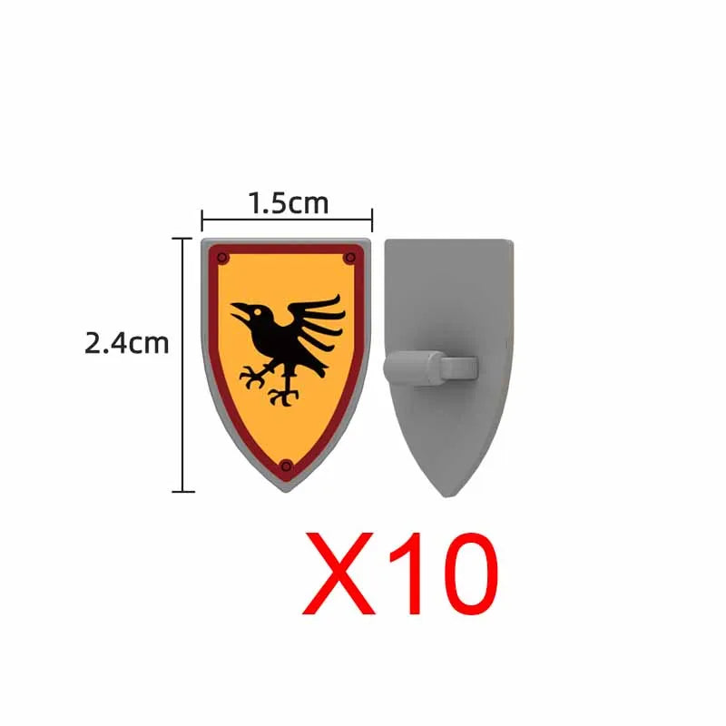 Medieval Weapons Accessories Building Blocks Solider Castle Knight Legion Red Lion Black Eagle Armor Cloak Shield Dragon Bricks