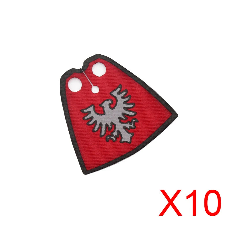 Medieval Weapons Accessories Building Blocks Solider Castle Knight Legion Red Lion Black Eagle Armor Cloak Shield Dragon Bricks