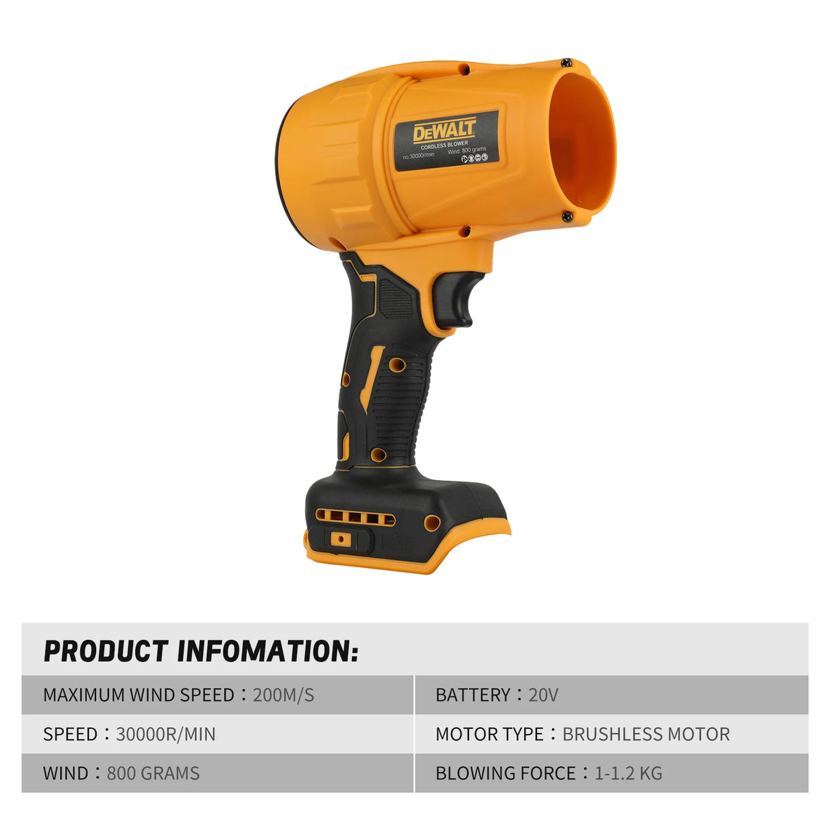 DEWALT D317 20V Cordless Leaf Blower - High-Speed Handheld Jet Fan Air