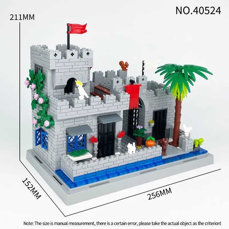 Medieval Pier Towers, Watchtowers, Cages, Explosion-Proof Cars, Scene Accessories for Assembling Small Particle Building Blocks.