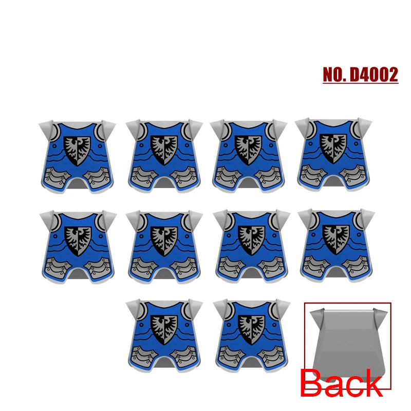Medieval Weapons Accessories Building Blocks Solider Castle Knight Legion Red Lion Black Eagle Armor Cloak Shield Dragon Bricks