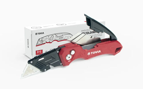 T TOVIA Folding Knife Replaceable Utility Knife for Cable Cartons