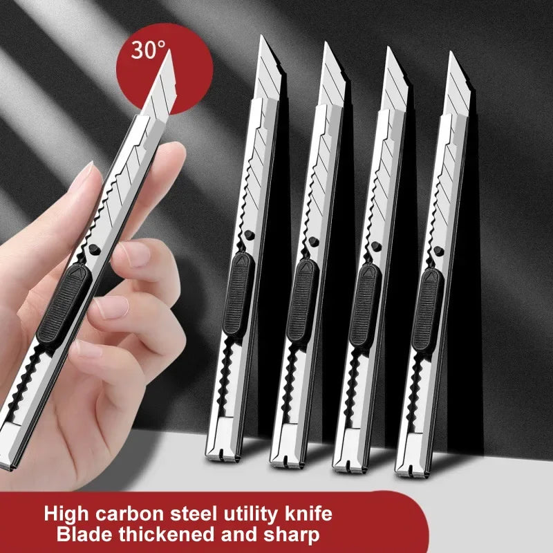 1/5/10Pcs Utility Knife Stainless Steel Paper Cut Box Cutter Tools Kit