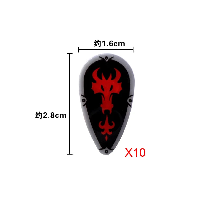 Medieval Weapons Accessories Building Blocks Solider Castle Knight Legion Red Lion Black Eagle Armor Cloak Shield Dragon Bricks