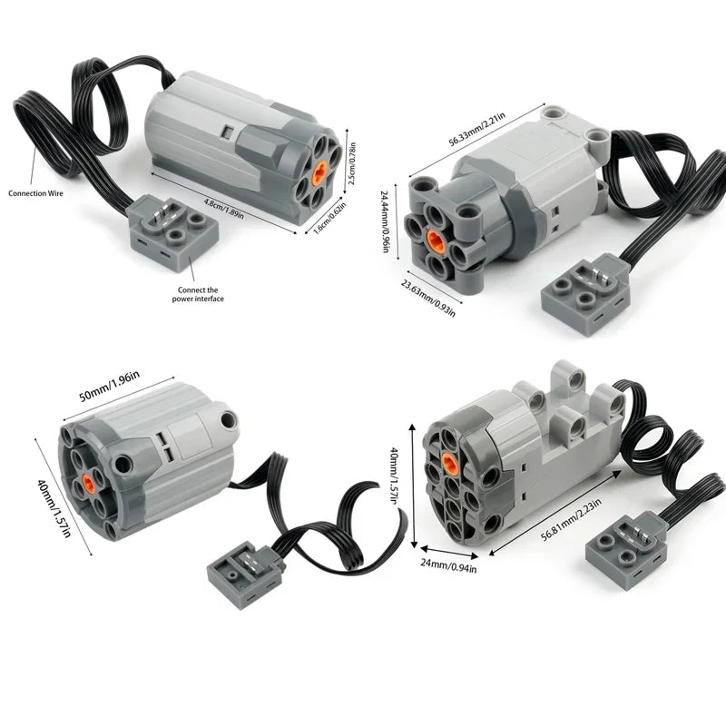 M/L/XL/Servo Motor Technical Building Blocks Parts Power Functions Lithium Battery Box 8883 88004 PF Bricks DIY Toys Accessories