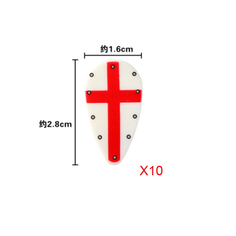 Medieval Weapons Accessories Building Blocks Solider Castle Knight Legion Red Lion Black Eagle Armor Cloak Shield Dragon Bricks