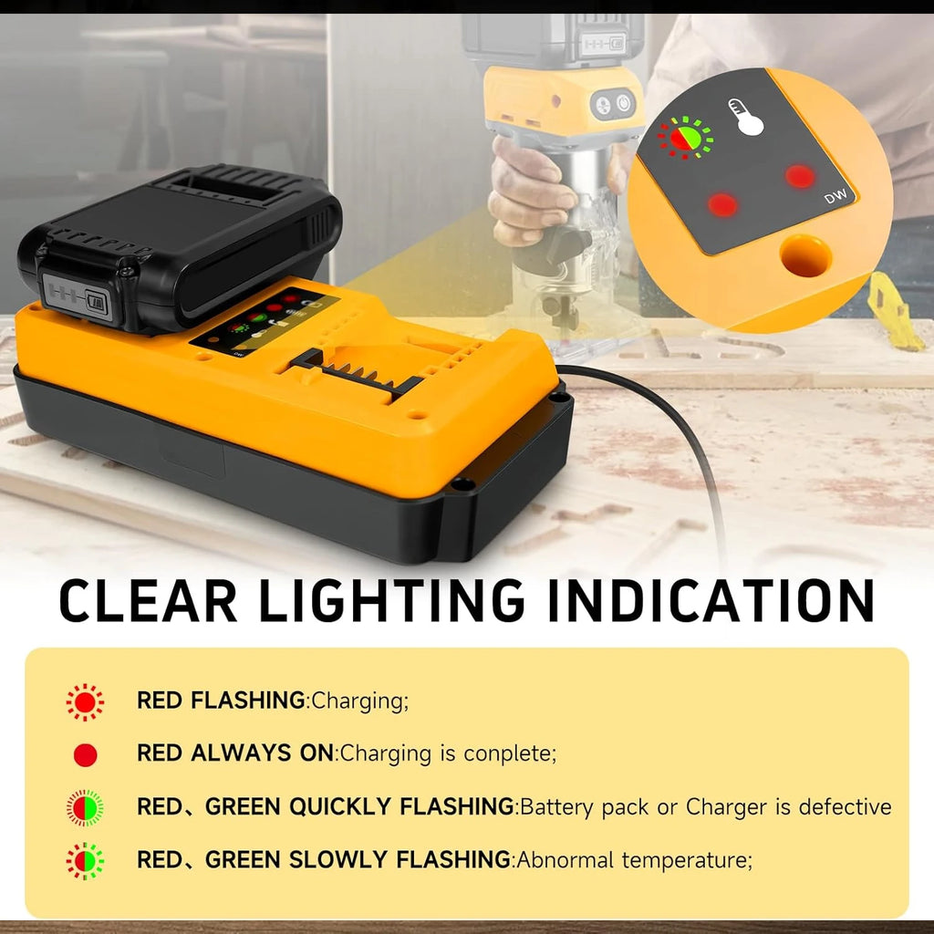 90W Fast Dual Battery Charger Replacement for Dewalt 18V 20V Lithium