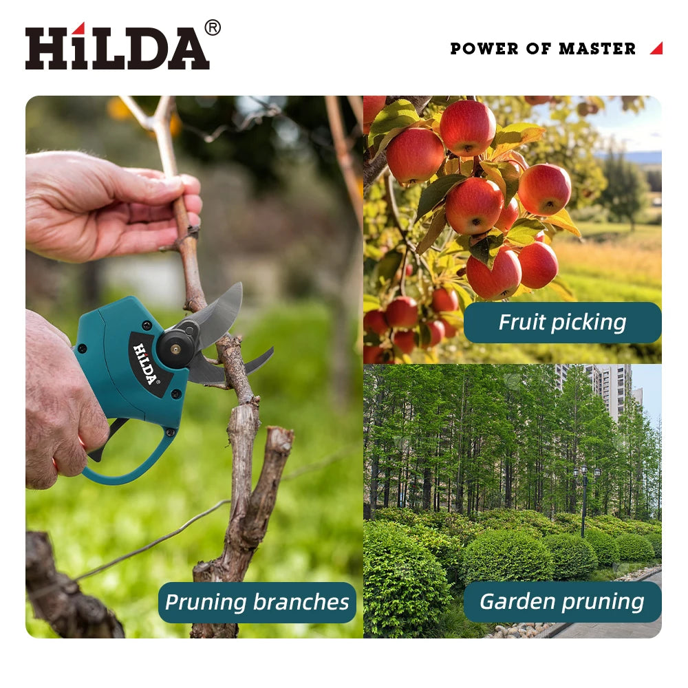 HILDA Brushless Electric Pruning Shears Cordless Fruit Tree Branches