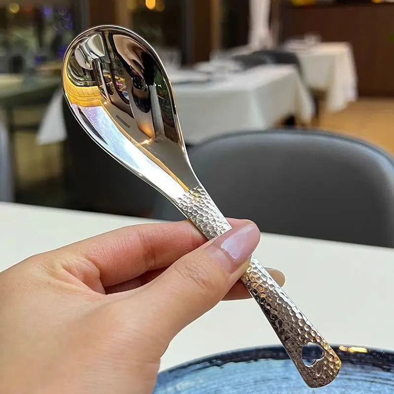Retro-style Hammered Spoon Hammer-patterned Spoon Thickened Household