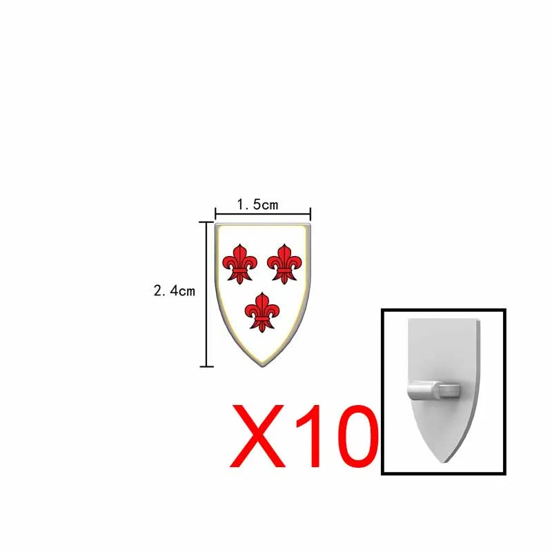 Medieval Weapons Accessories Building Blocks Solider Castle Knight Legion Red Lion Black Eagle Armor Cloak Shield Dragon Bricks