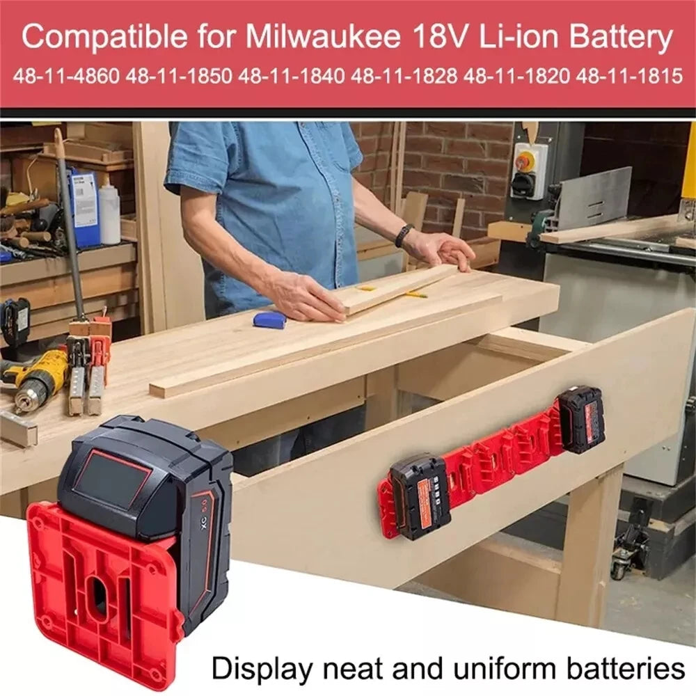 1-10PCS Power Tools Lithium Battery Holder Storage Fixed Bracket