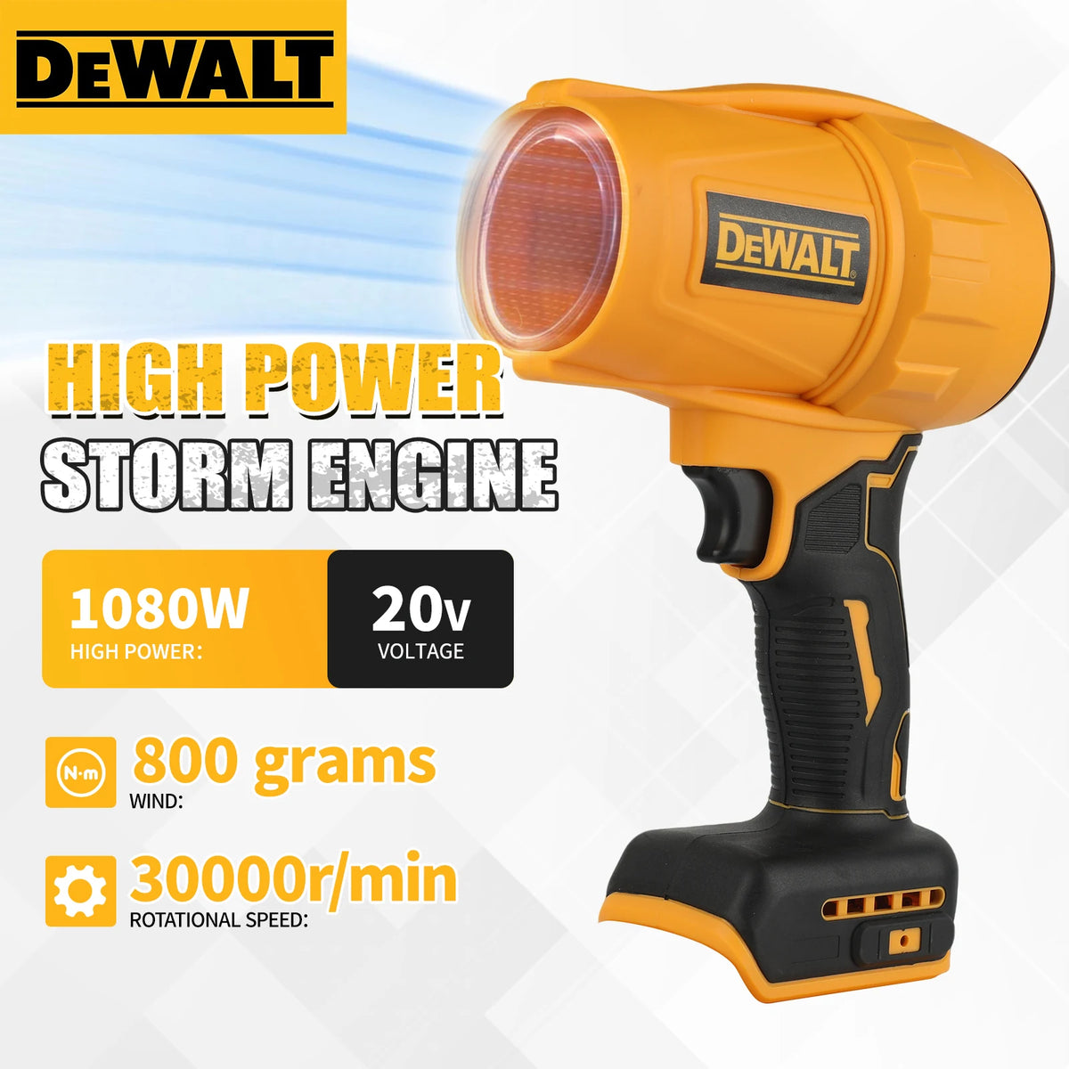DEWALT D317 20V Cordless Leaf Blower - High-Speed Handheld Jet Fan Air