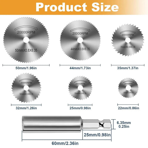 HSS Circular Saw Blade Set 1/4 Inch Hex Shank Multi-Function Cutting