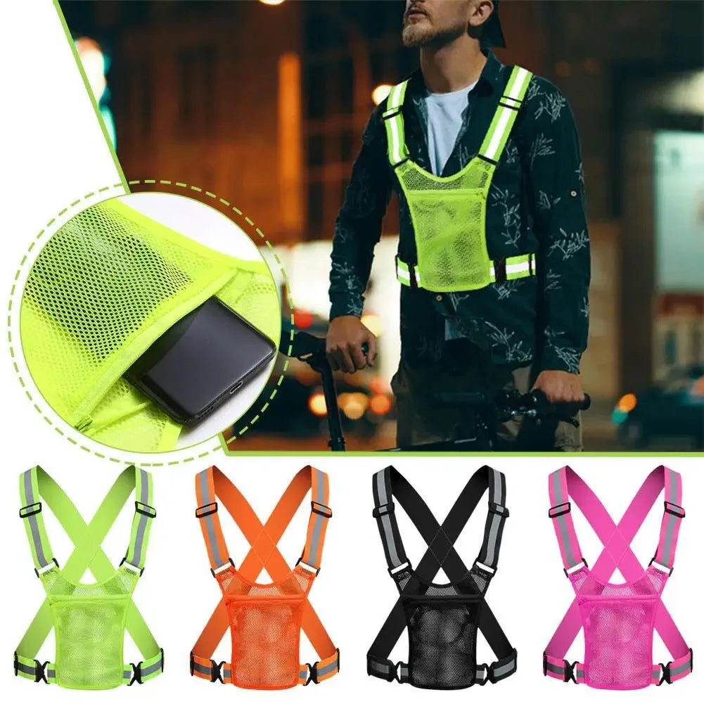 4 Colors Unisex Light High Visibility Safety Vest With Storage Bag