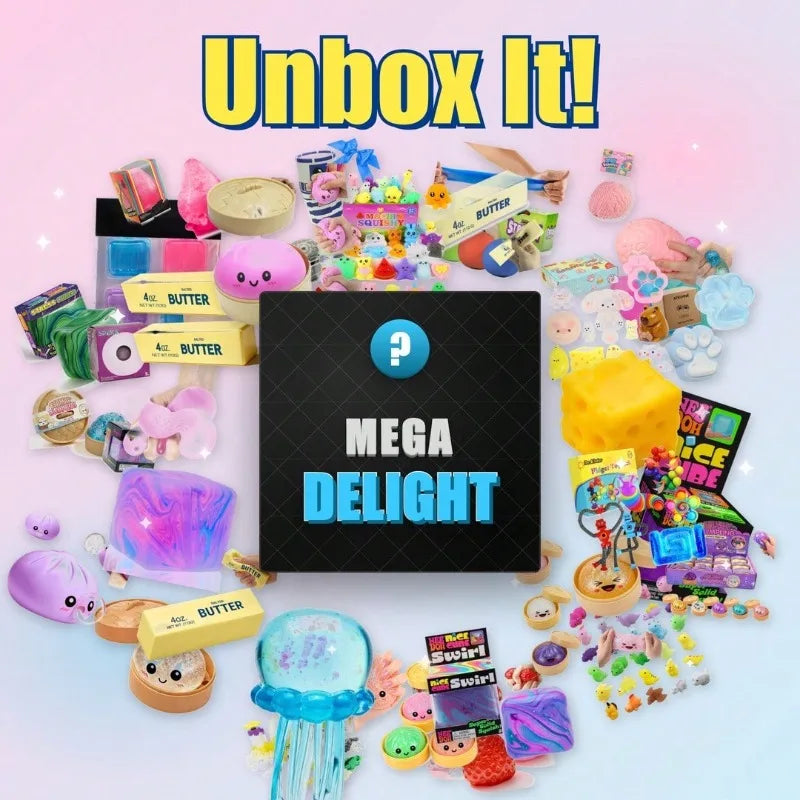 Squish Time Nee Doh Mystery Blind Box, Random Squeeze Fidget Toy, Stress Relief Cute Sensory Toy for All Ages