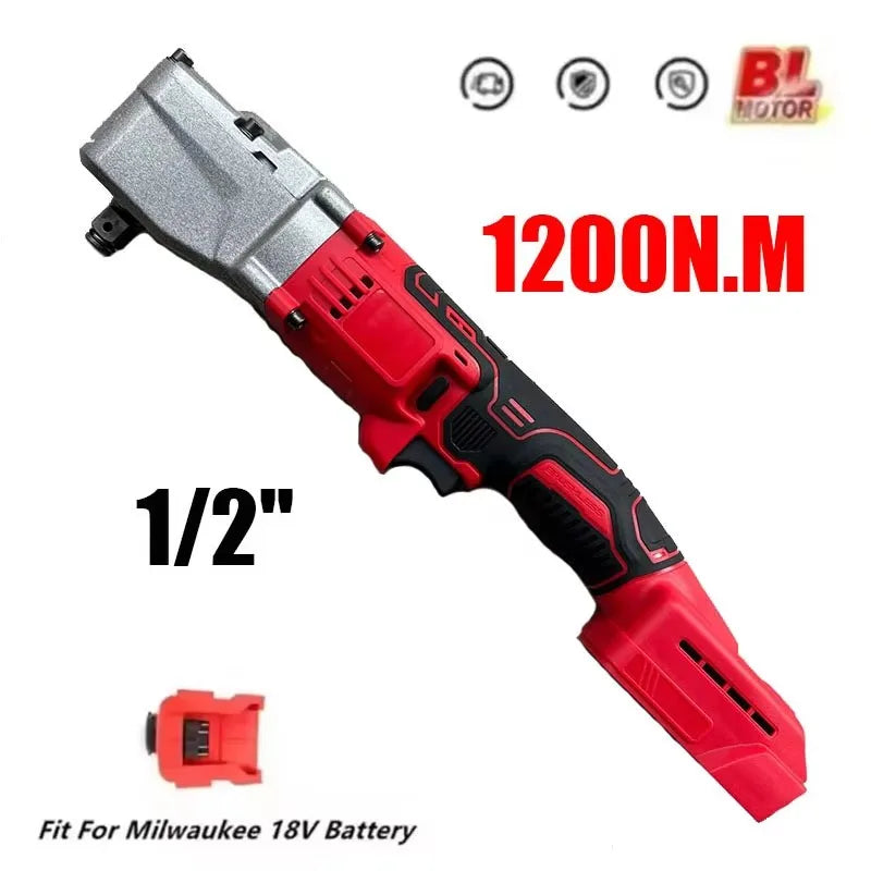 For Milwaukee 18V Battery Electric Ratchet Wrench 1200NM 1/2''