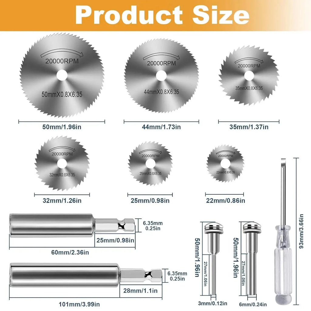 HSS Circular Saw Blade Set 1/4 Inch Hex Shank Multi-Function Cutting