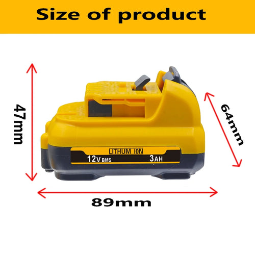1-3Pack 12V Replacement for Dewalt DCB120 Lithium-ion Batteries 12V