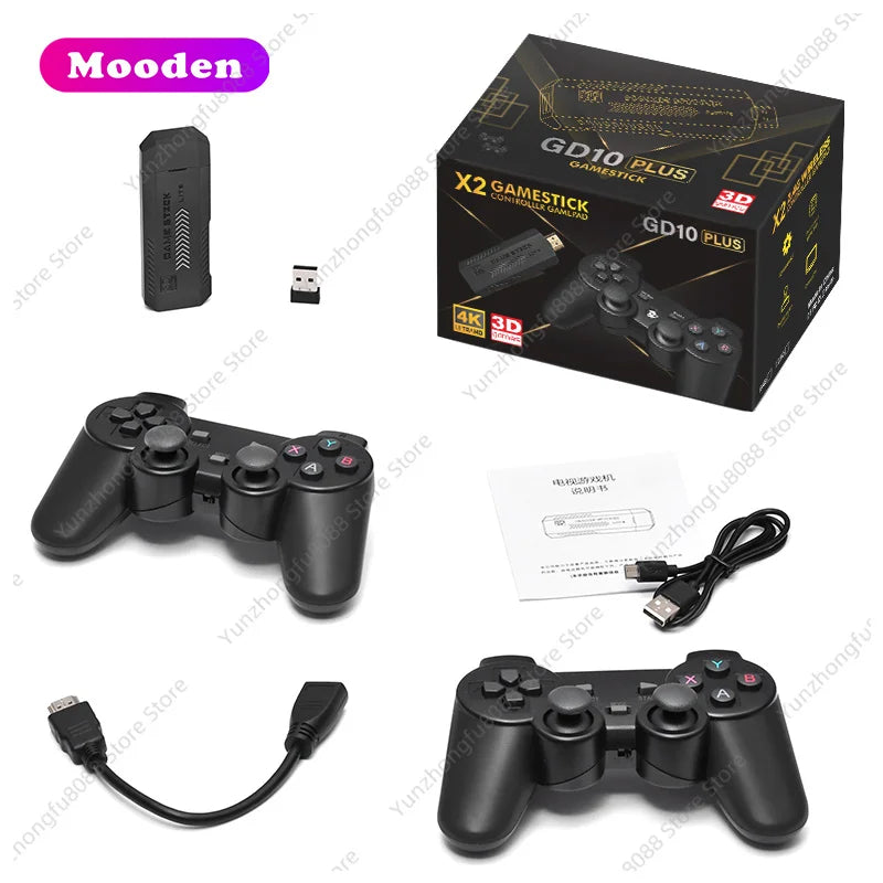 L GD10 Plus Game Stick 4k Black Box X2 Game Console 4k High Definition Retro Video Game Console GD10 64GB 30000 Games