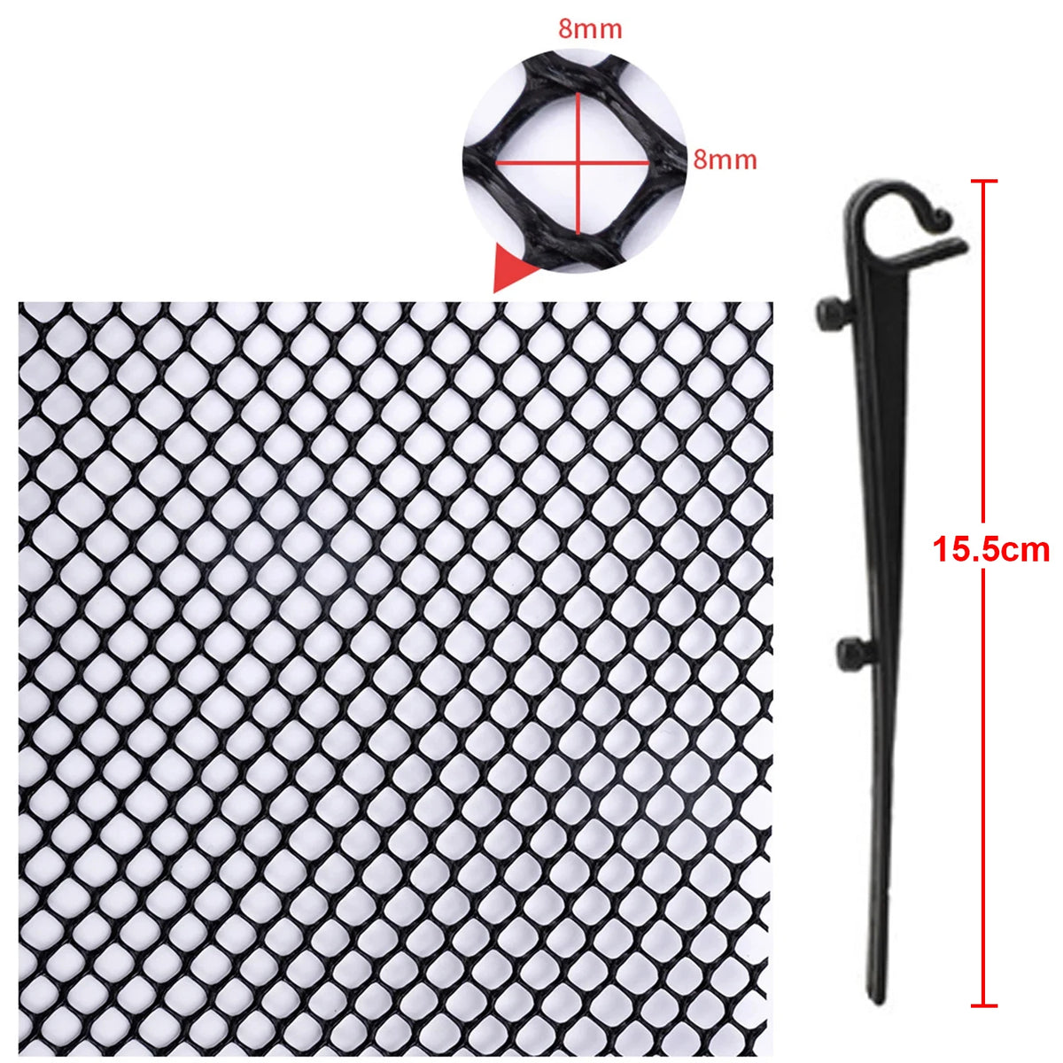 15/16/18cm*6m Pool Drain Filter Net Anti-Falling Leaves Mesh Strainer