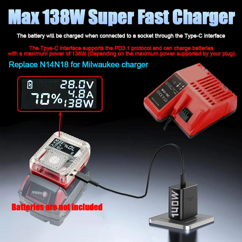 Lithium Battery Case Adapter For Makita 18V For DeWalt 20V For Bosch